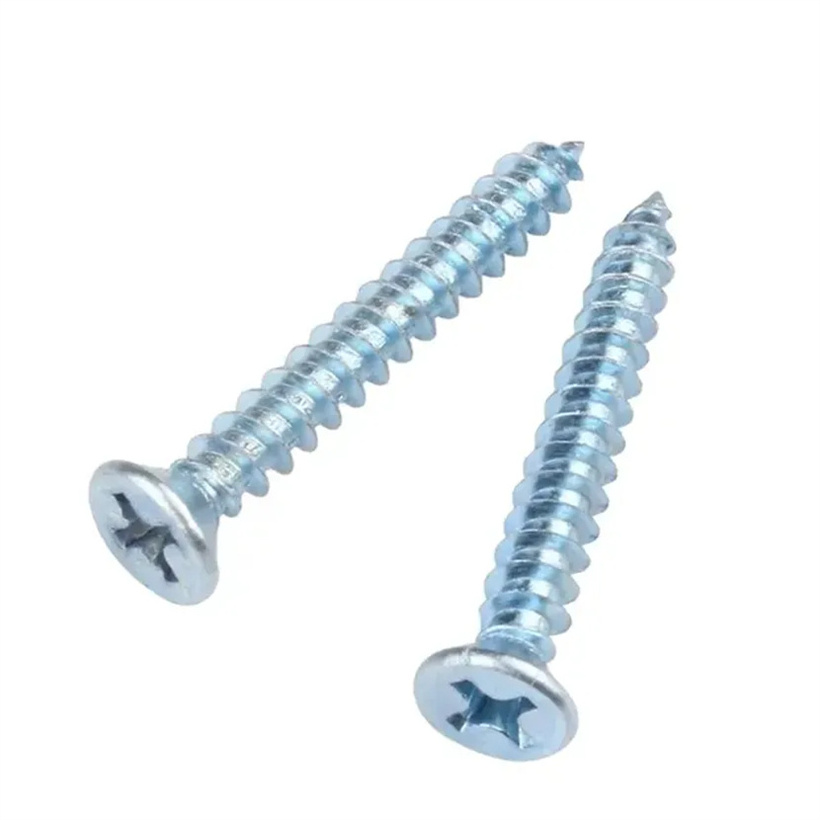 Blue White Zinc Flat Head Phillips Gb846 Hardened Wood Screws Self Tapping Screw