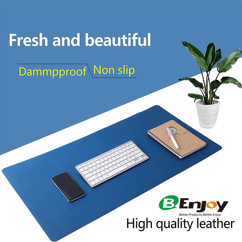 Unique PVC PU Anti Skid Dual Side  Leather  Desk Pad Office Mouse Pad