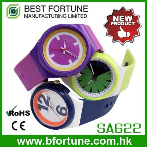 SA622 Promotional gift set strap easily to change colorful Quartz ABS interchangeable strap watch