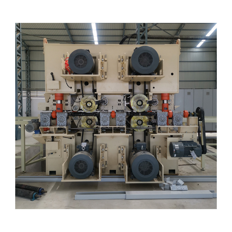 Full automatic double side four heads sanding machine working with plywood production line manufacture sales price to Turkey