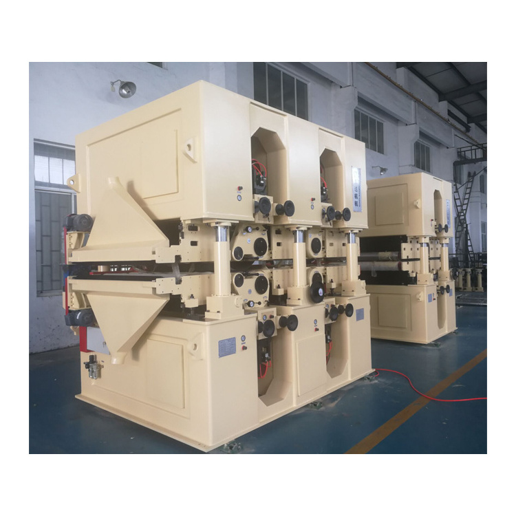 Full automatic double side four heads sanding machine working with plywood production line manufacture sales price to Turkey