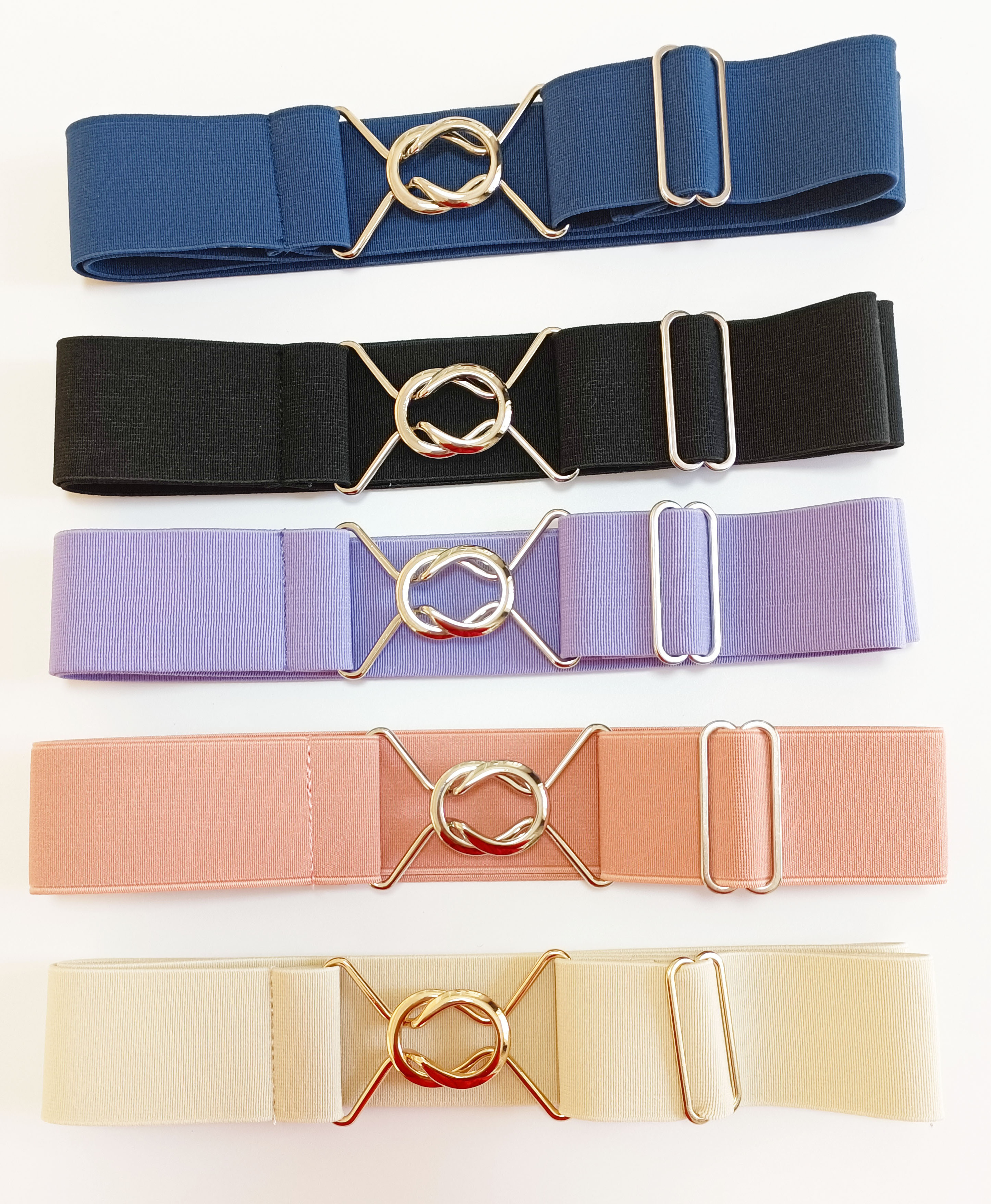 1.5 Inch 4cm Wide Elastic Equestrian Belt with Circle Buckle Custom Logo Nylon Horse Riding Bits No MOQ