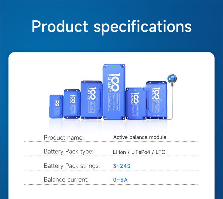 LFP Lithium Battery Pack Storage Solar Management System Electric Scooter Active Balance Equalizer LiFePO4 Li-ion 3-24s Balancer