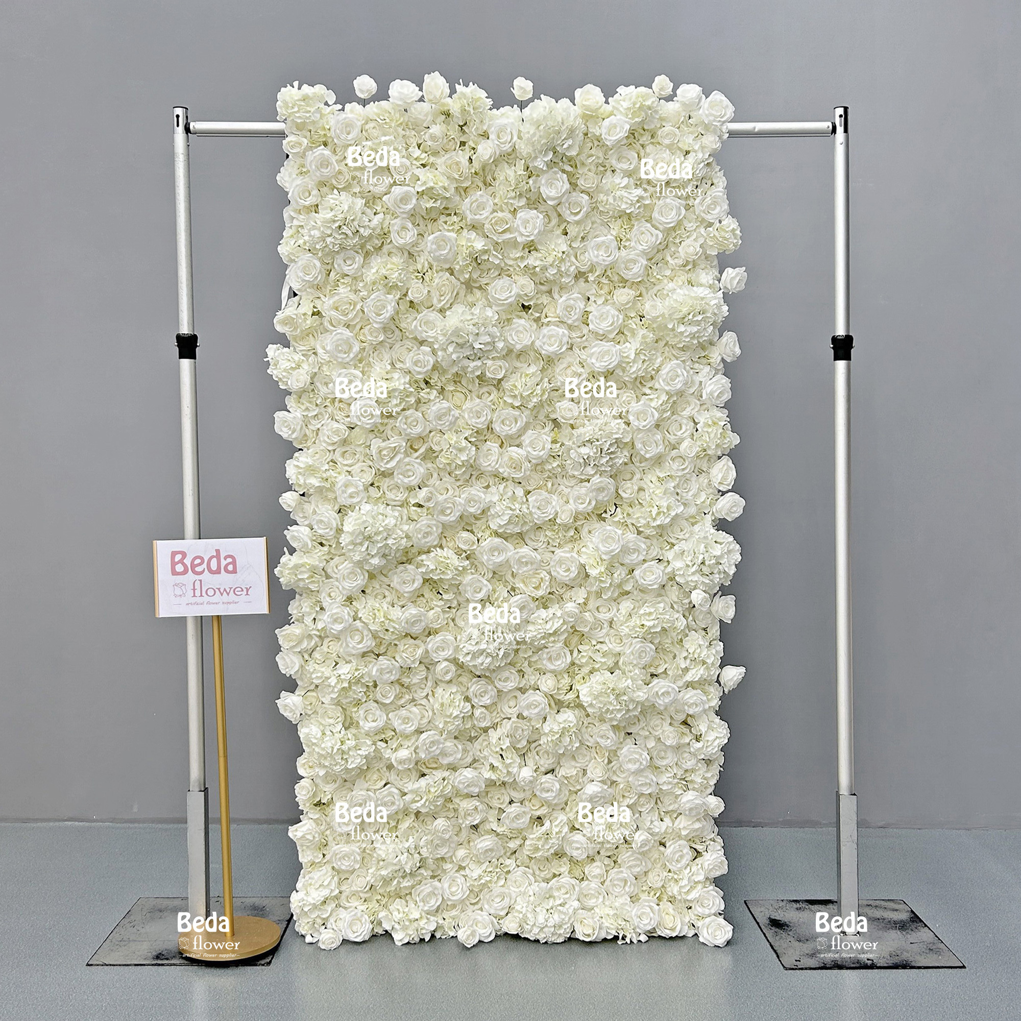 Beda Hot Sale White Wedding Backdrop Flower Wall Decals 3D Flower Wall Decor Orchid Light and Extravagant Wholesale Roll Up