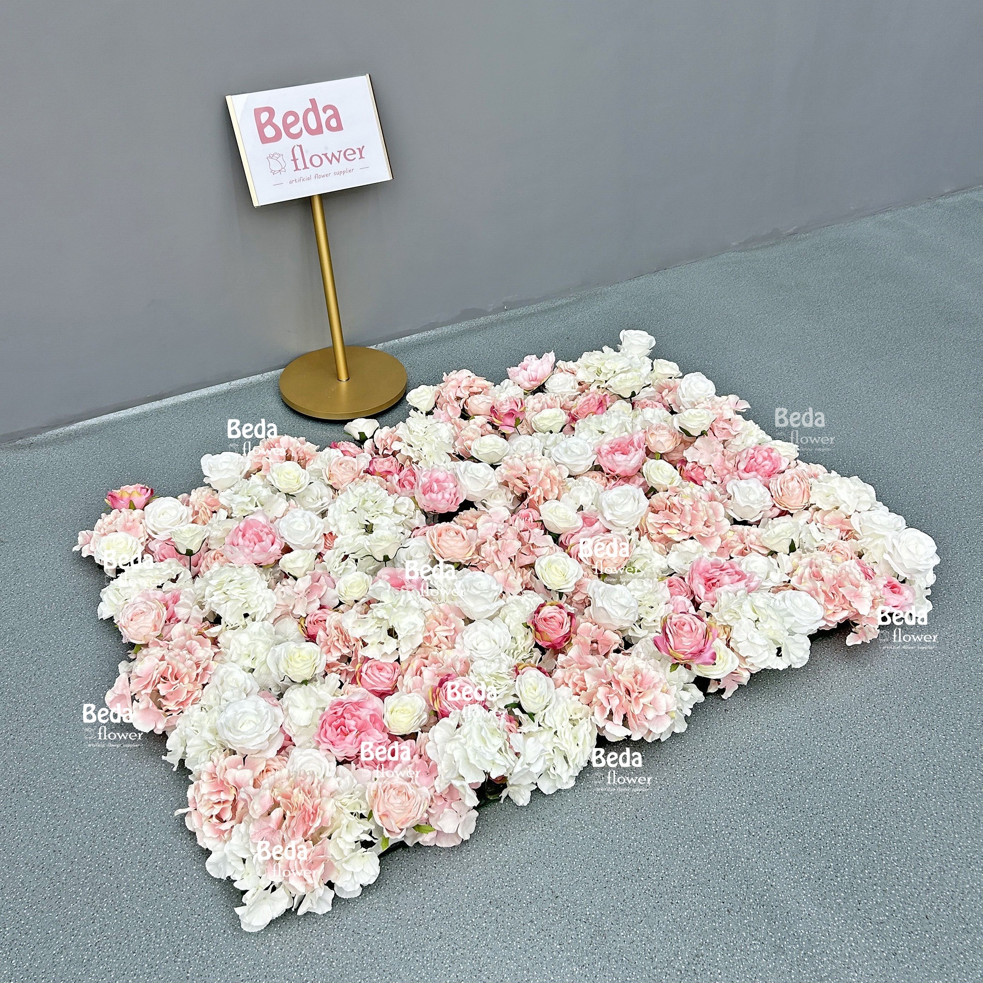 Beda silk flower wall Plastic mesh back arrangement pink backdrop 5D Artificial rose real touch Party Wedding party Decoration