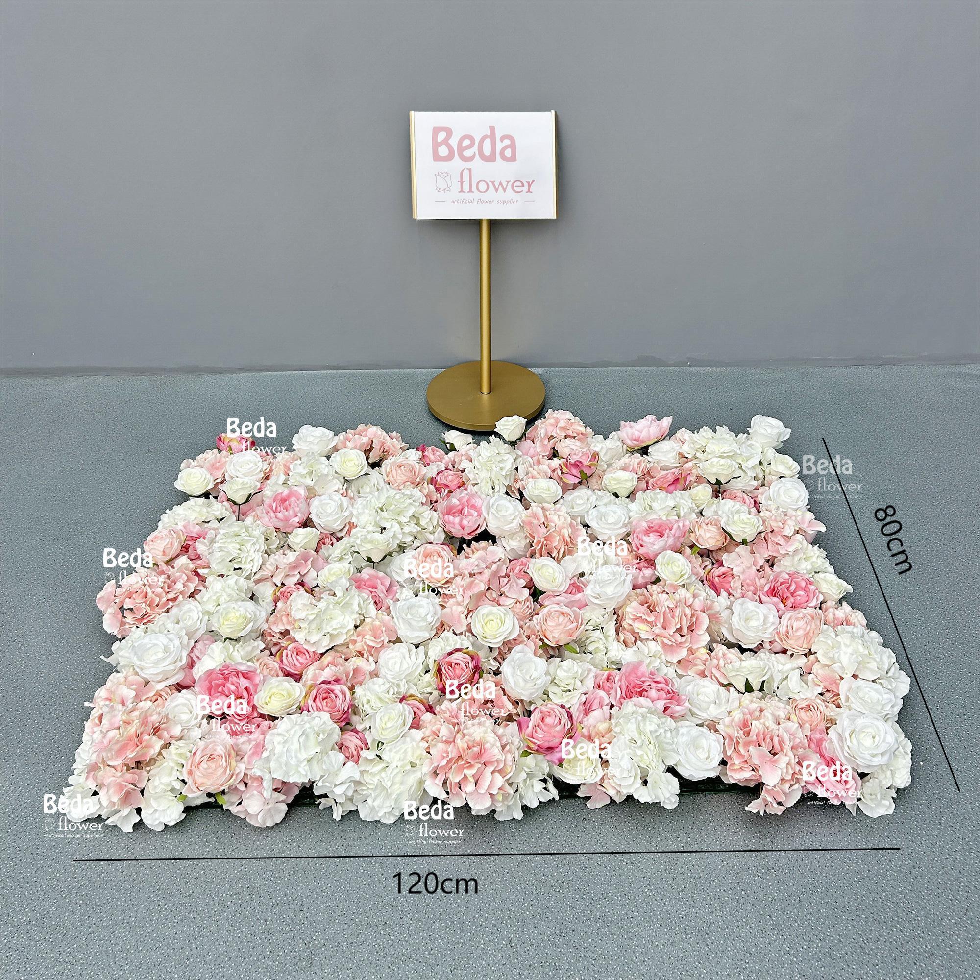 Beda silk flower wall Plastic mesh back arrangement pink backdrop 5D Artificial rose real touch Party Wedding party Decoration