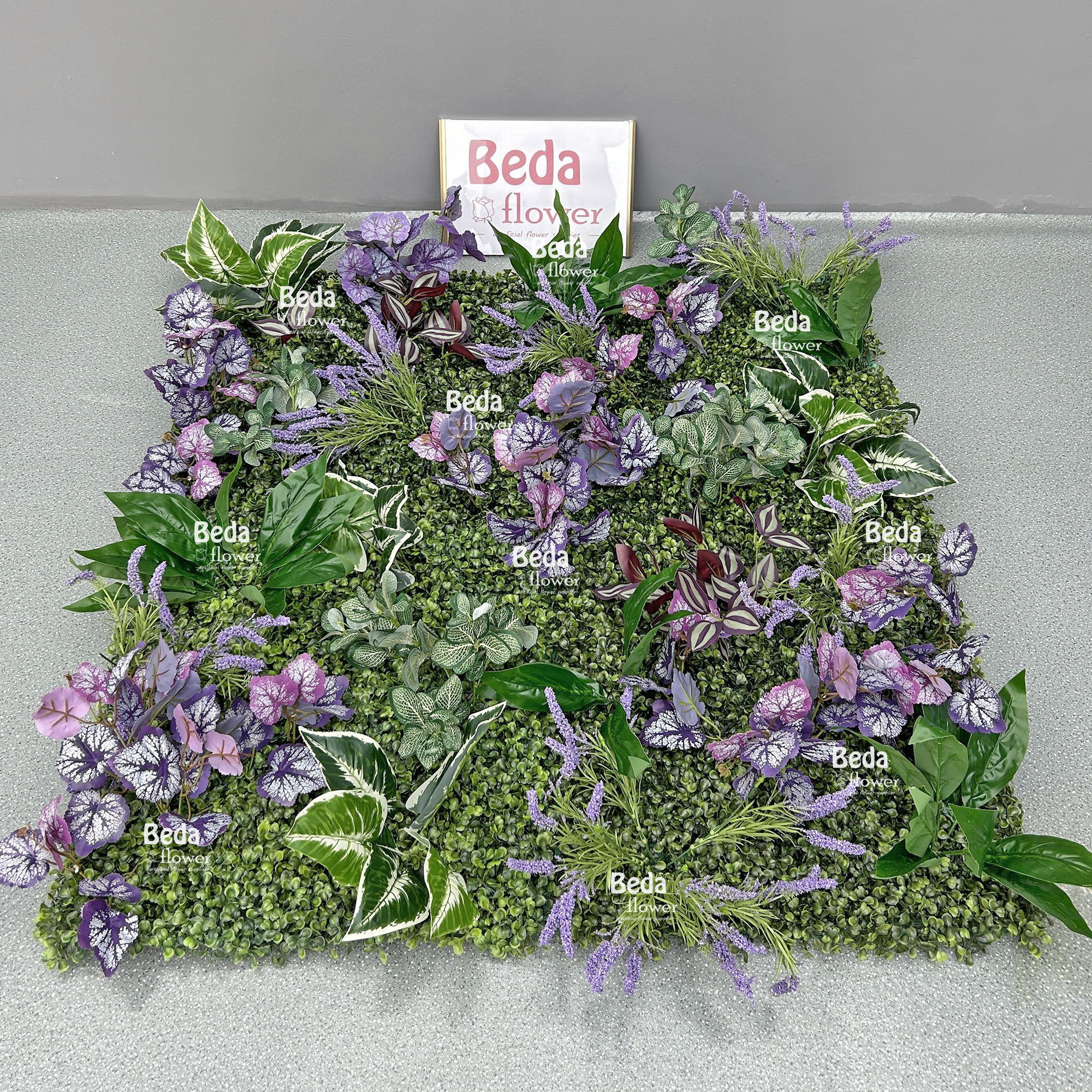 Beda 5D Artificial greensward hand made silk floral panel custom arrangement 8ft x 8ft turf backdrop Wedding party Decoration