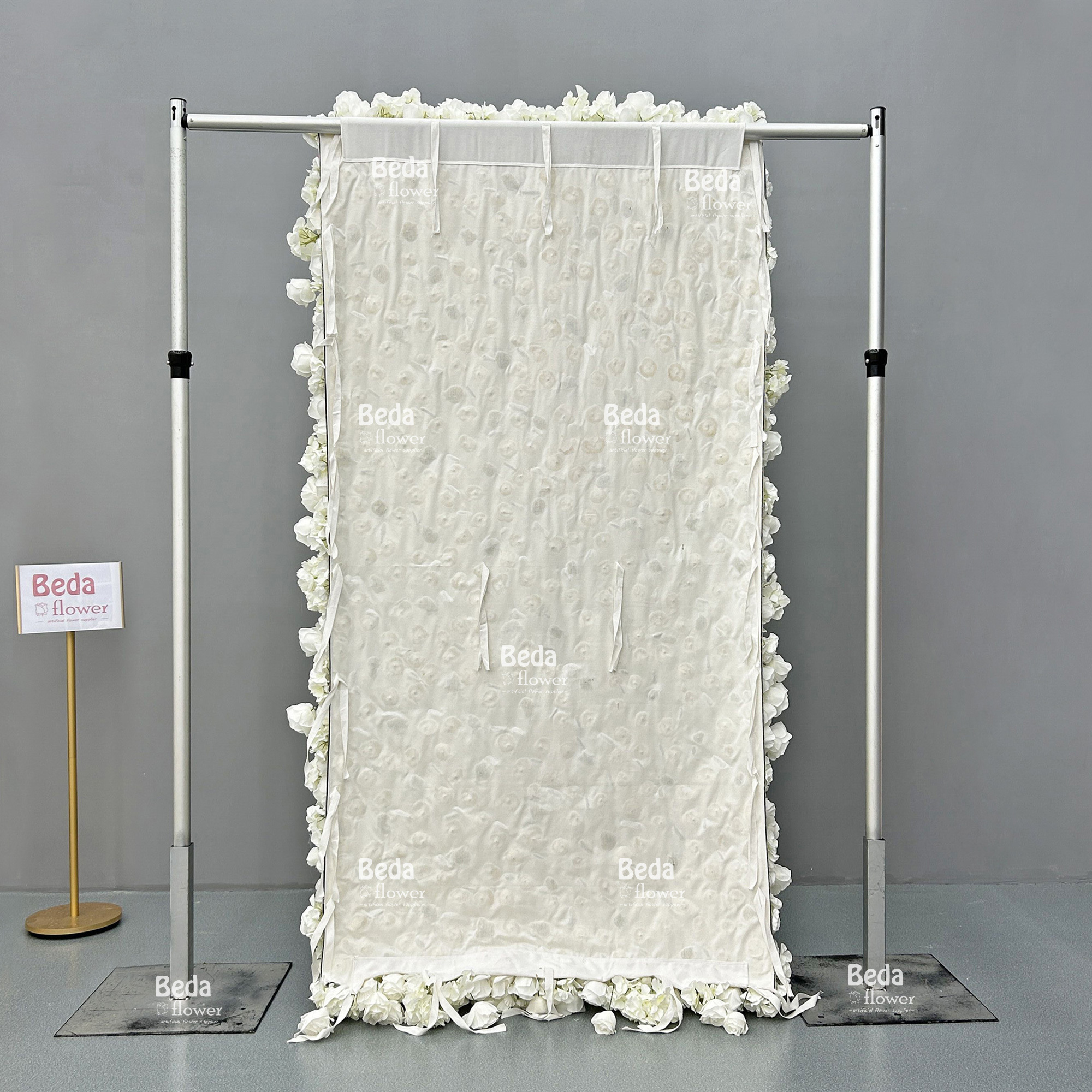 Beda Hot Sale White Wedding Backdrop Flower Wall Decals 3D Flower Wall Decor Orchid Light and Extravagant Wholesale Roll Up