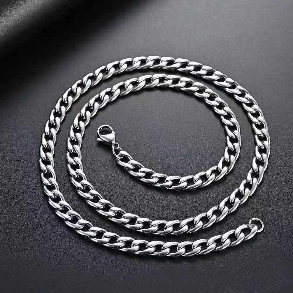 Wholesale Trend Simple Cuban Chain 3MM 5MM 7MM 9MM Men Women Hip Hop Personality Stainless Steel Necklaces