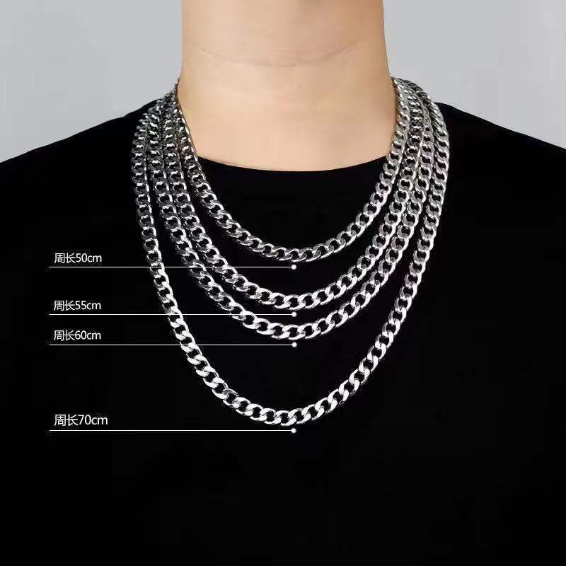 Wholesale Trend Simple Cuban Chain 3MM 5MM 7MM 9MM Men Women Hip Hop Personality Stainless Steel Necklaces