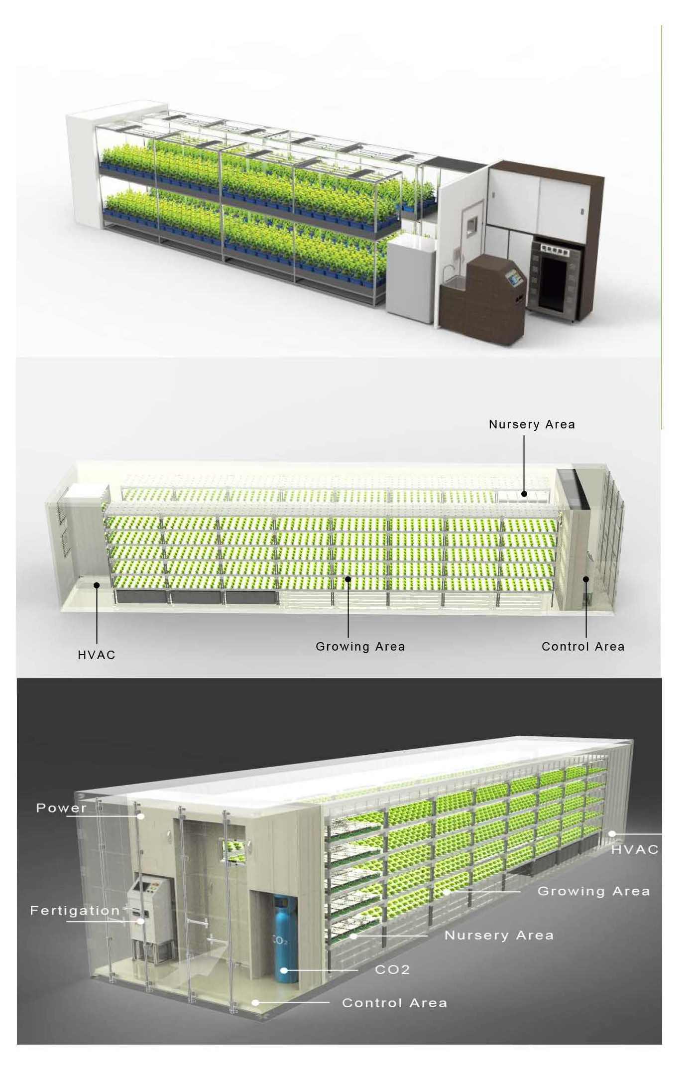 China Grow Container Microgreen Leafy Green Hydroponic vertical smart freight farm 40ft Shipping Container farm