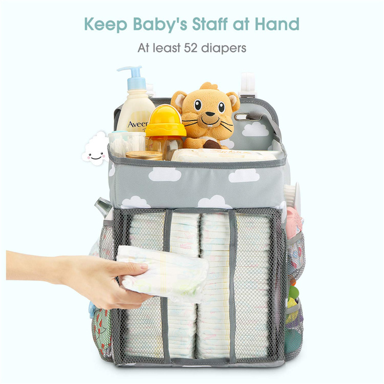 OEM BSCI Factory Portable Hanging Diaper Storage Baby Care Nursery Diaper Caddy Bag nursery organizer