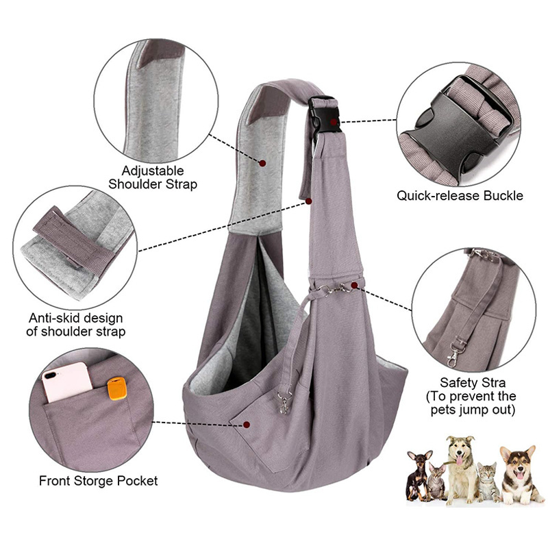 Wholesale Fashion Outdoor Hands-Free Wearable Travel Soft Breathable Pet Small Puppy Dog Cat Sling Carrier Carrying Bag