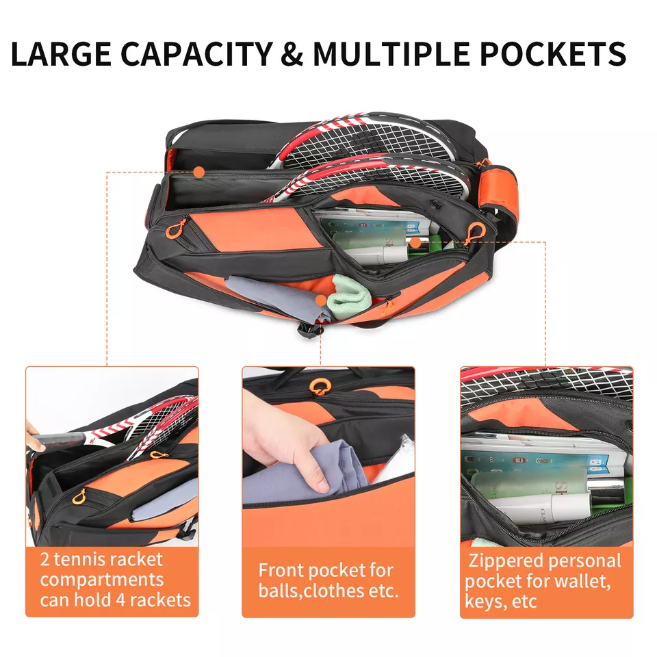 Factory Custom Fashion Luxury Ladies Sports Custom Tennis Ball Badminton Racket Duffle Bag Hand Tennis Racket Backpack Bags