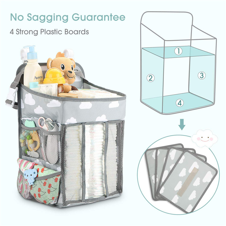 OEM BSCI Factory Portable Hanging Diaper Storage Baby Care Nursery Diaper Caddy Bag nursery organizer