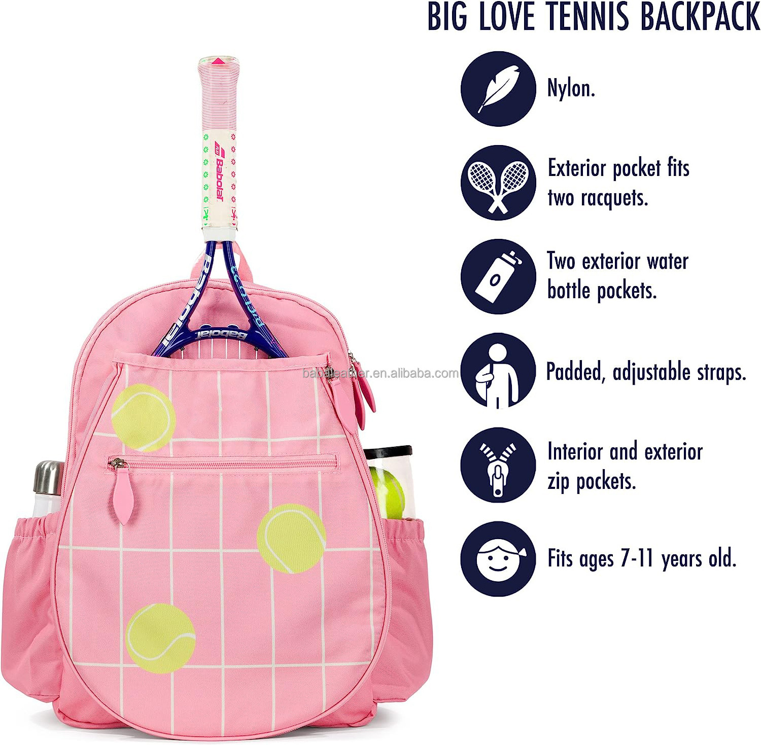 ODM OEM Kids Tennis Backpack Padded & Adjustable Straps For Ages 7-11 Sports Gym Bag Tennis Backpack for Women