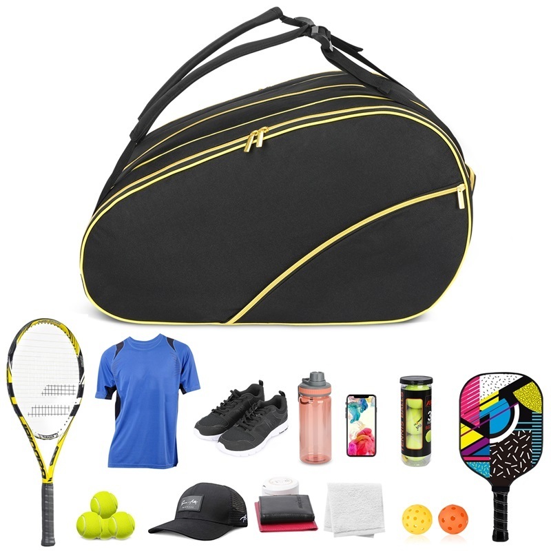 BSCI factory Women Durable Racket Bag travel muti-pocket sport tote handbag Large storage Tennis Racket Tennis Backpack