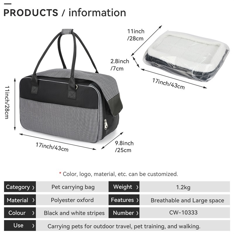 BSCI Manufacturer OEM Detachable Portable Soft-sided Airline Approved Dog Cat Pet Carrier