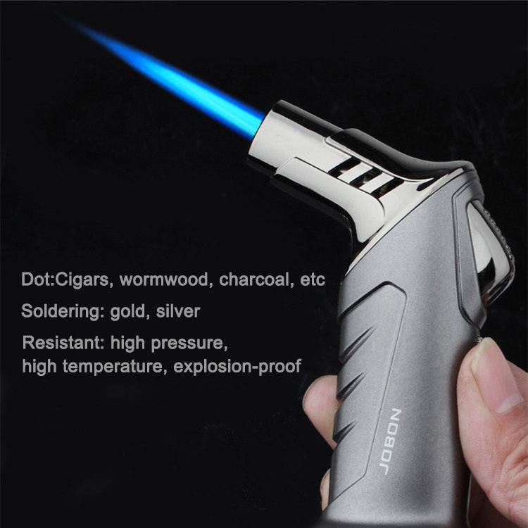 Portable Double Straight Blue Flame Lighter Metal Welding Torch Flame Butane Lighter Jet Lighter