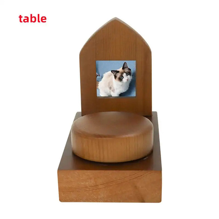 Custom Factory Price Hot Selling Modern Small Animals Altar Cat Dog Wooden Pet Urn Box With Photo Frame Wholesale Pet Urns