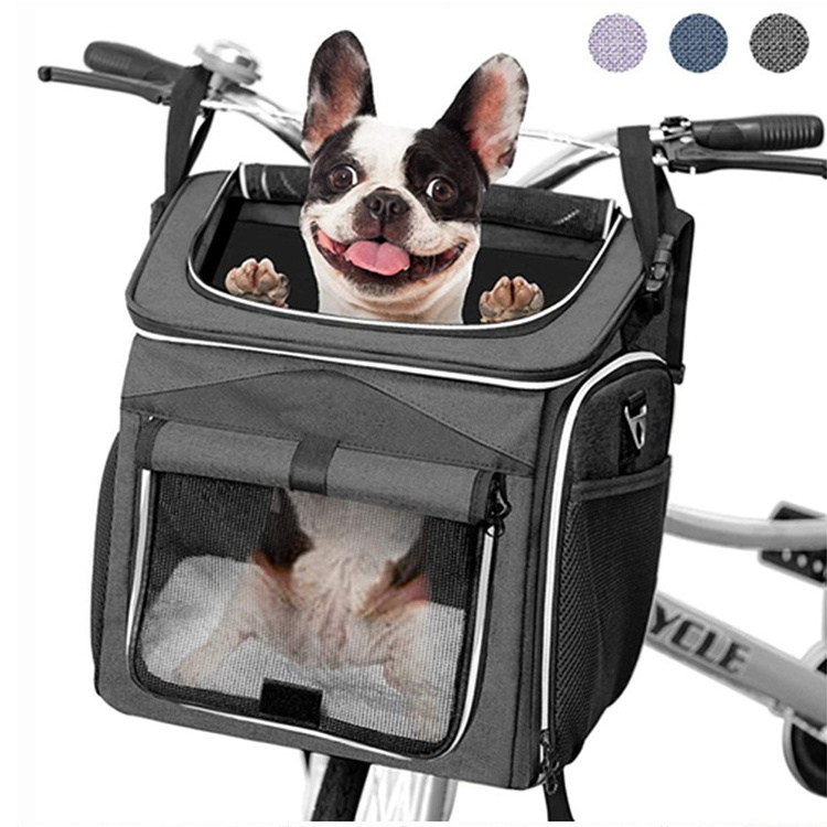 Free Samples Travel Bike Basket Safe Foldable Expandable Soft-Side Bicycle Bag Waterproof Pet Carrier Backpack For Cats And Dogs