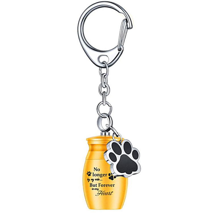 Wholesales Customize Pet Urns Animal Mini Small Urn Necklace To Honor Stainless Steel Fashionable  Key Chain Pet Caskets Urns