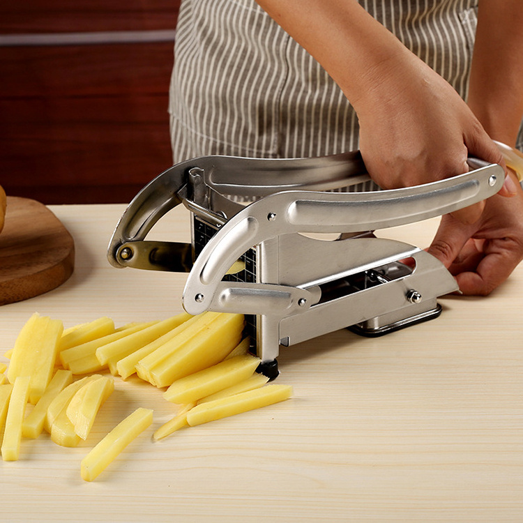 Hand Press French Fries Slicer Cucumber Slicer Stainless Steel 430 Potato Slicer French Fries Vegetable Cutter