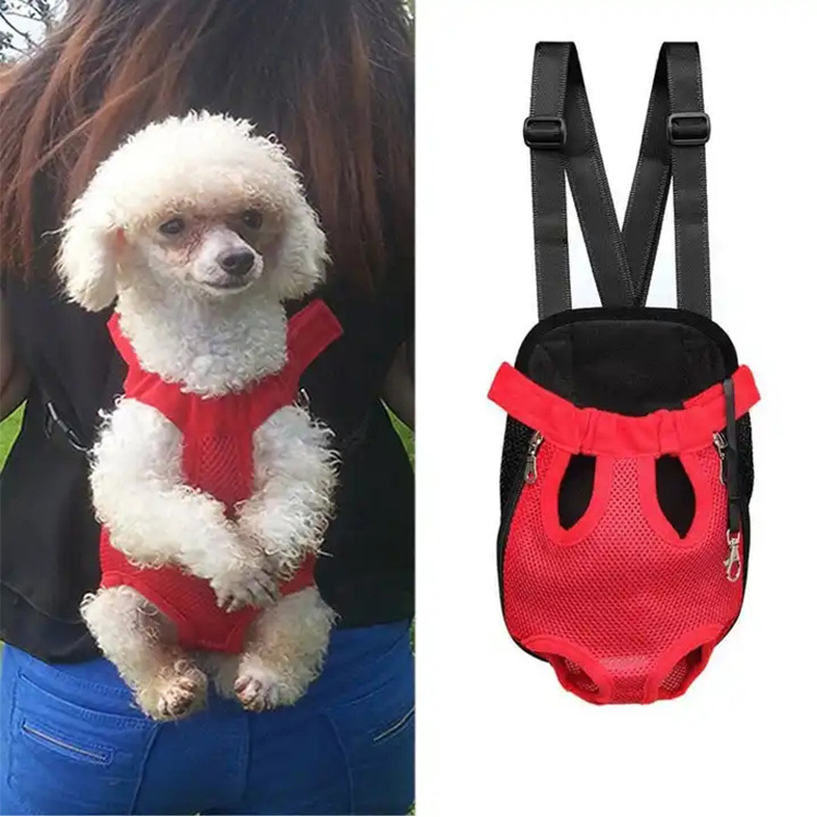 Adjustable Dog Backpack Kangaroo Breathable Front Puppy Dog Carrier Bag Pet Carrying Travel Legs Out Pet Carrier