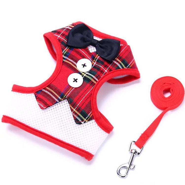 Wholesale Good Quality Adjustable Pet Bow Tie Dog Vest Chest Strap Leash Pet Vest-Style Chest Carrier