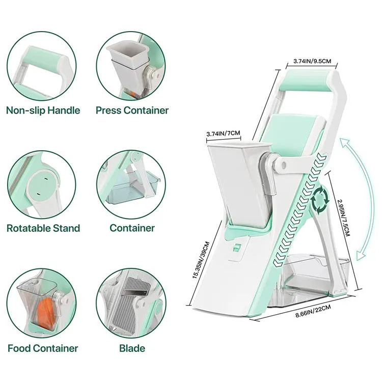 2023 Hot Sale Adjustable 5 In 1 Spiralizer Cutter Vegetable Spiral Slicer Grater With Box Cheese Grater Vegetable Cutter