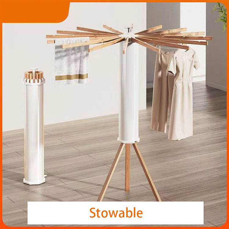 Collapsible Foldable Tripod Laundry Clothes Drying Rack Clothing Hanger Stand Retractable Clothes Drying Rack