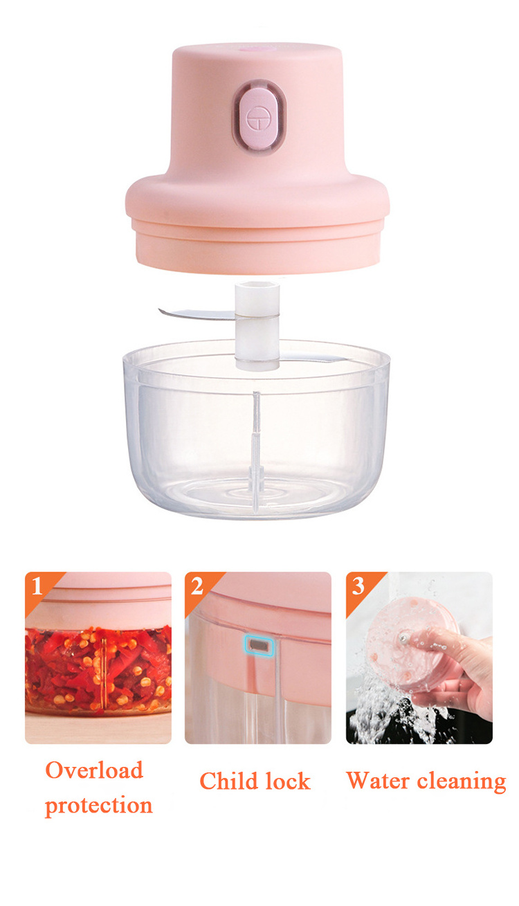 Food Mini Electric Garlic Chopper Electric Food Chopper Garlic Crusher Meat Grinder Garlic Crusher