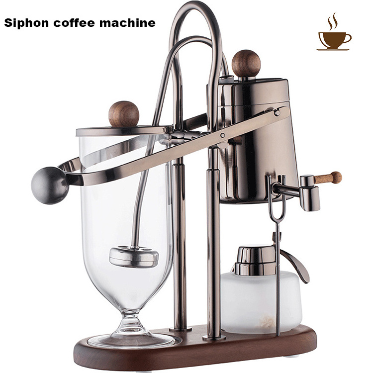 Hot Sale Portable Commercial Home Espresso Pot Removable Easy To Clean Stainless Steel Filter Siphon Tea Machine Coffee Maker