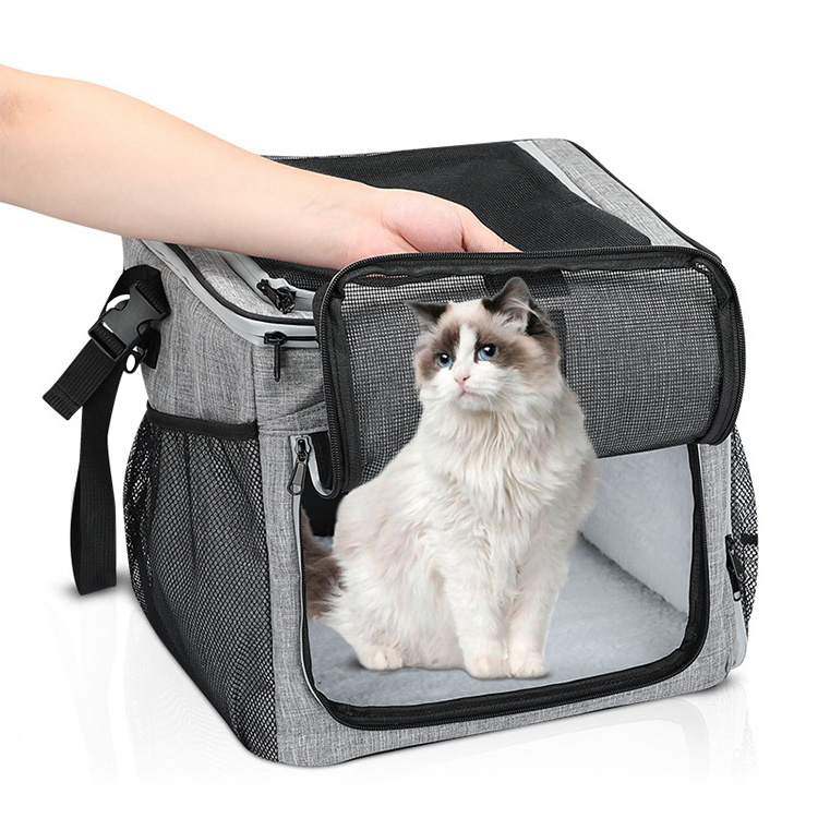 Expandable Foldable Removable Soft-Sided Cat Bag Travel Handlebar Bicycle Front Pet Carrier Backpack Dog Bike Basket Carrier