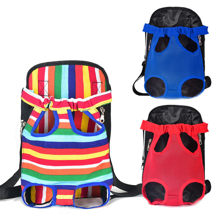 Adjustable Dog Backpack Kangaroo Breathable Front Puppy Dog Carrier Bag Pet Carrying Travel Legs Out Pet Carrier