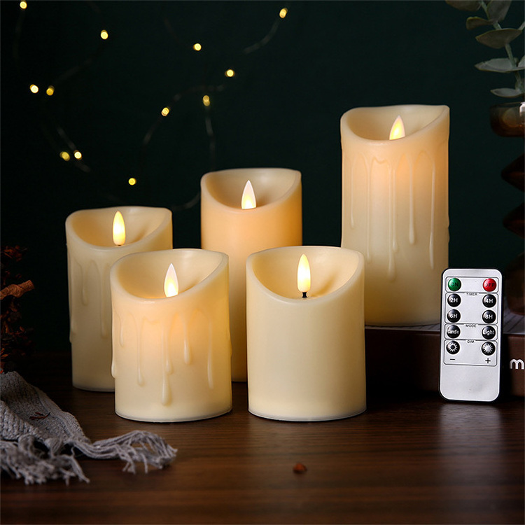 Led Electronic Candle Lamp Paraffin Swing Simulation Plastic Large Candle Home Decoration Christmas White Other Candles