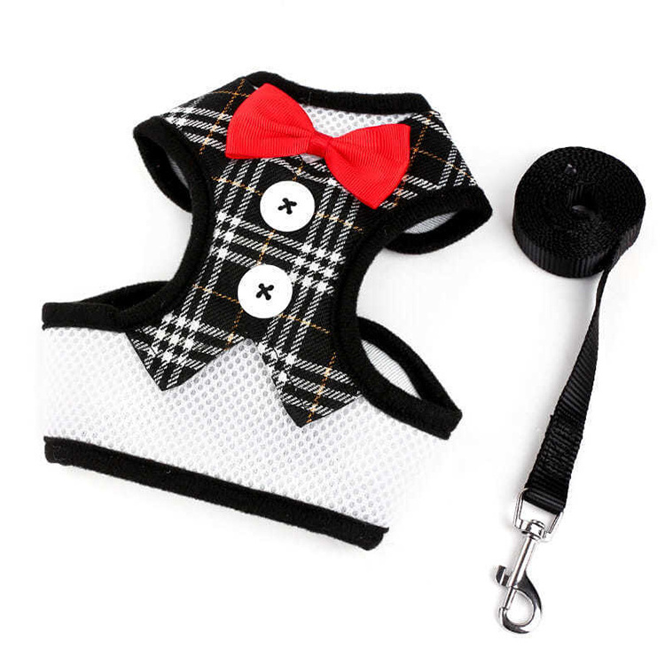 Wholesale Good Quality Adjustable Pet Bow Tie Dog Vest Chest Strap Leash Pet Vest-Style Chest Carrier