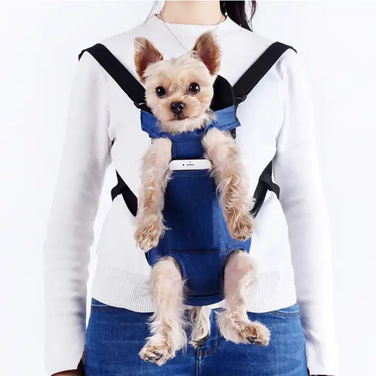 Adjustable Dog Backpack Kangaroo Breathable Front Puppy Dog Carrier Bag Pet Carrying Travel Legs Out Pet Carrier