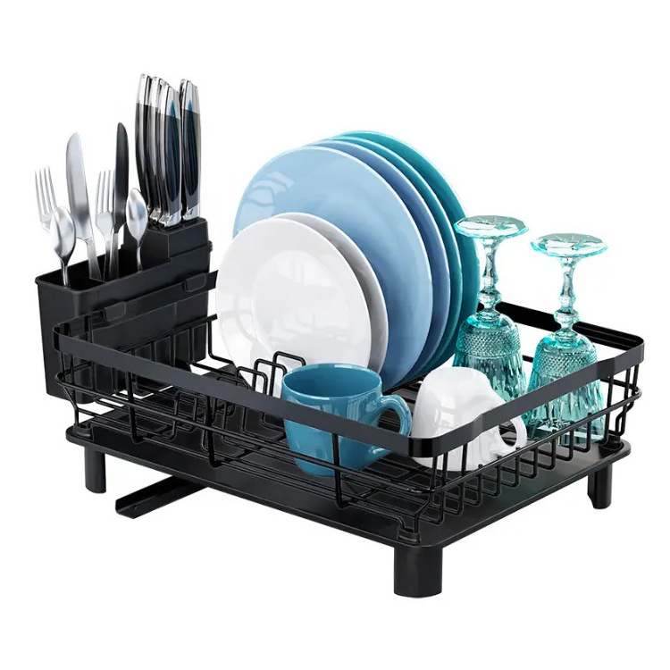 304 Stainless Steel Kitchen Dish Drying Storage Organize With Large Capacity Double Layer Dish Drain Rack