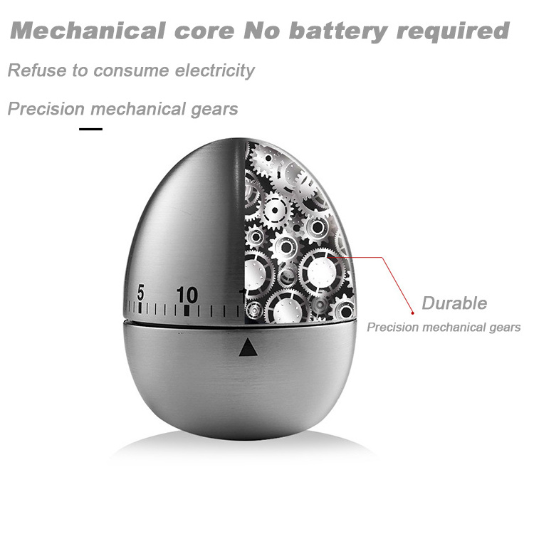 Wholesale Of Kitchen Supplies Stainless Steel 60 Minutes Twist Metal Easter Egg Kitchen Timer Baking Tool