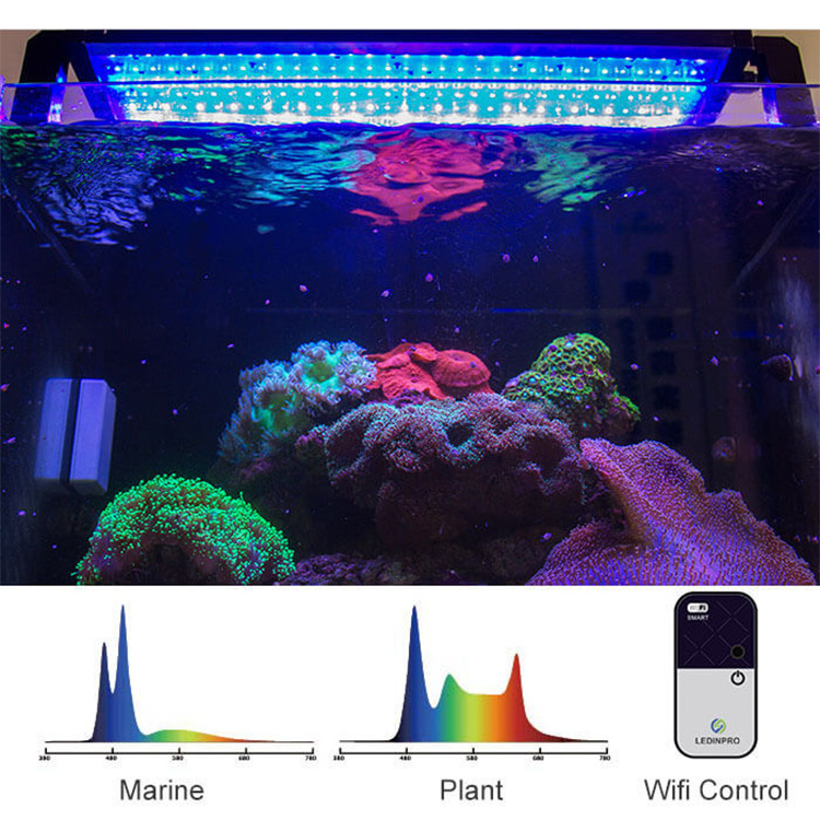 Aqua Ocean Led Aquarium Light Saltwater Marine Aquarium  Led Fish Tank Hood Light  Extendable Stand Fish Tank Light