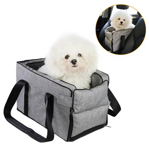 Comfortable Removable Washable  Armrest Cat Travel Bag Carrier  Puppy Safety Elevated Pet Console Center Booster Dog Car Seat