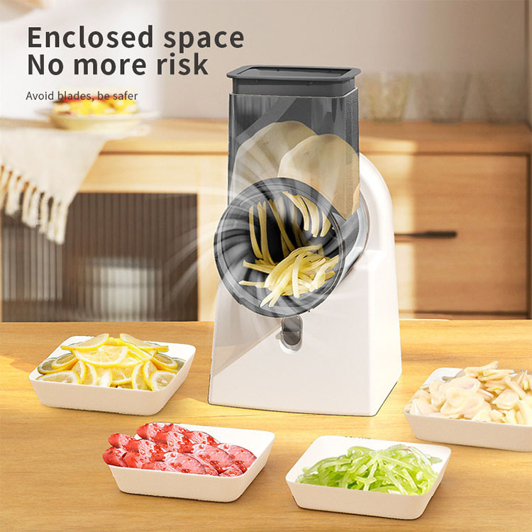 Home Kitchen Appliances Food Vegetable Slicer Machine Electric Vegetable Cutter Cheese Grater Stainless Steel