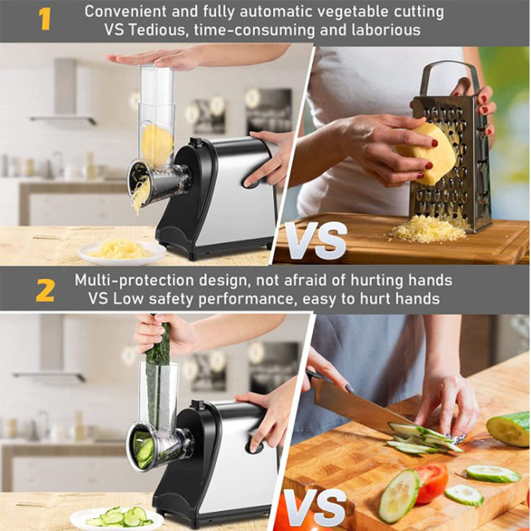 5 In 1 Electric Cheese Grater Rotary Electric Slicer Electric Vegetable Slicer For Veggies