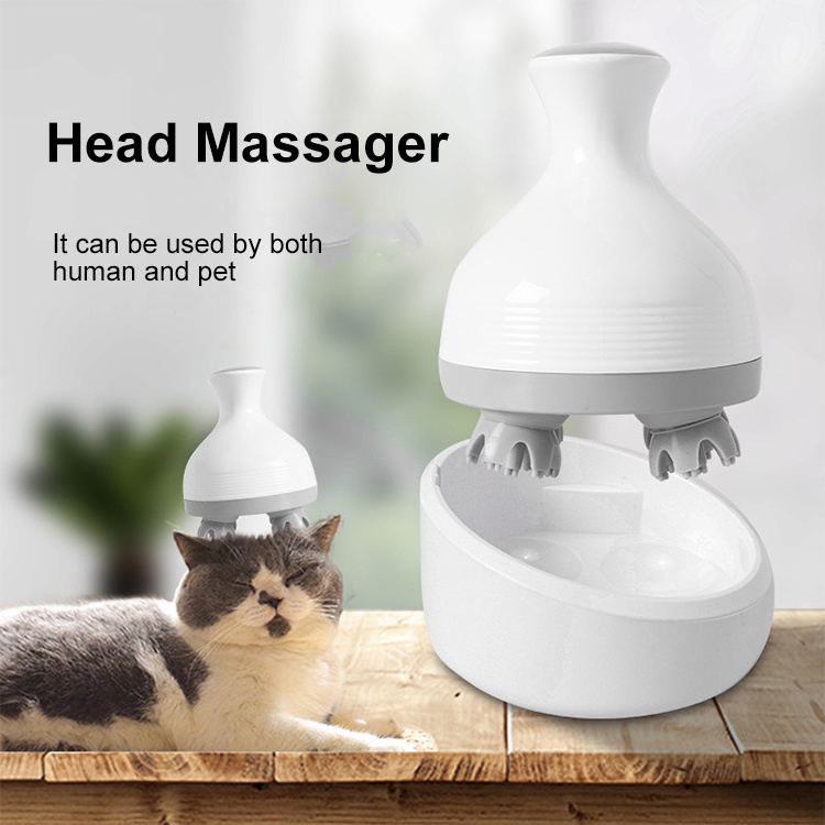 Electric Automatic Silicon Head Scalp Massager Cat Pet Chargeable Massager Machine Scratcher Hair Massage Brush