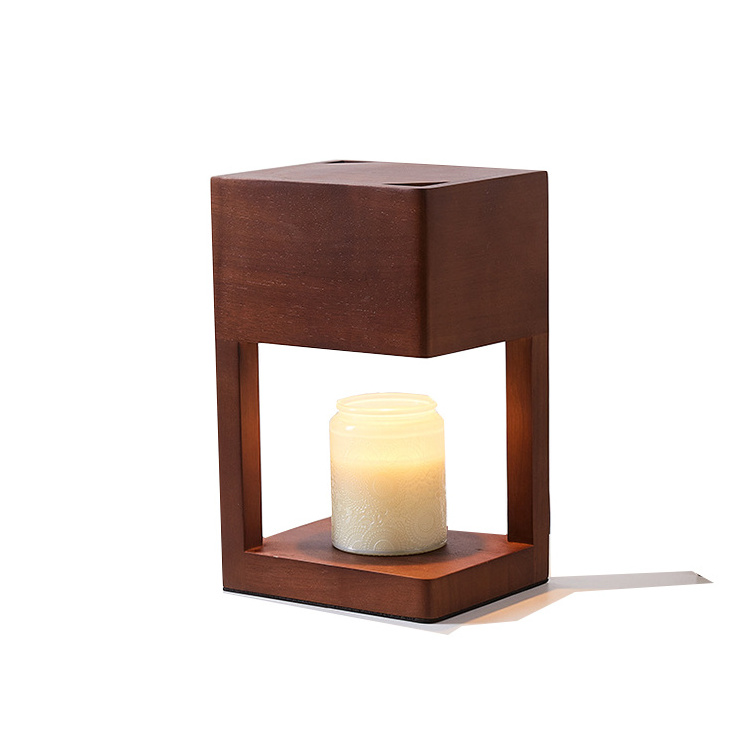 2024 Hot Selling Wax Melting Lamp Wooden Electric Wickless Candle Warmer Night Light Candle Lamp Warmer