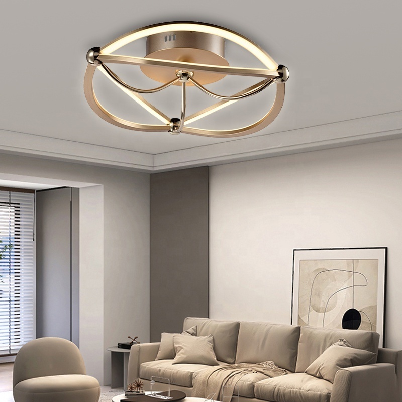 Top Rated LED Ceiling Lamp Gold Modern Light Ceiling Room Round Lamp Ceiling Living Room Light Bedroom Decor