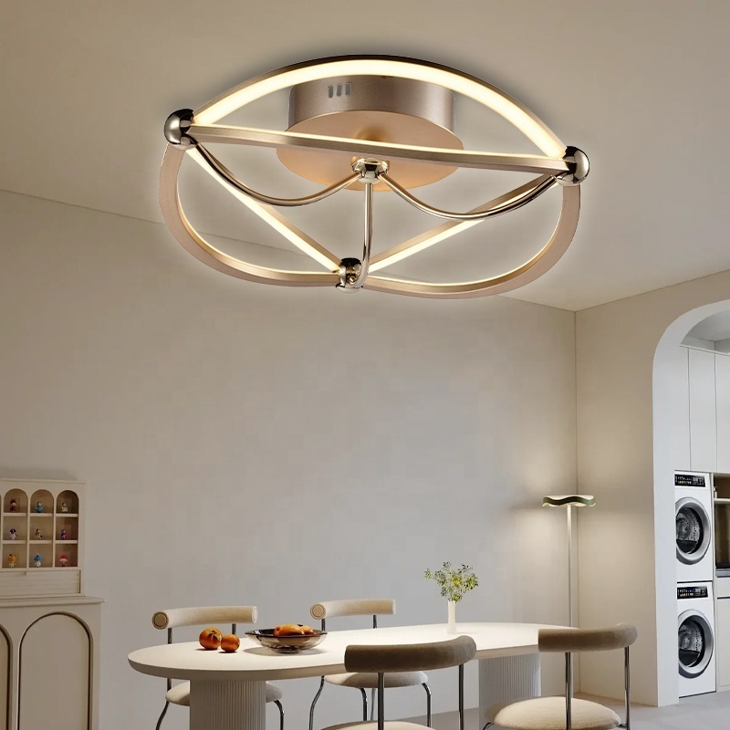 Top Rated LED Ceiling Lamp Gold Modern Light Ceiling Room Round Lamp Ceiling Living Room Light Bedroom Decor