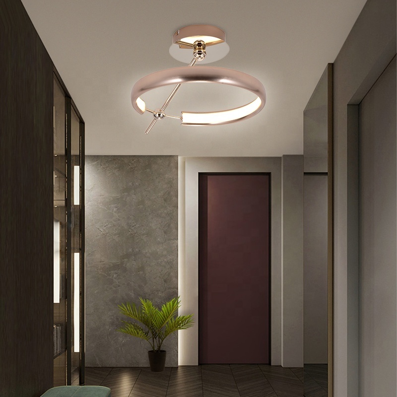 New Design Contemporary Luxury S Gold Aluminum Circle LED Ceiling Light Fixtures For Bedroom