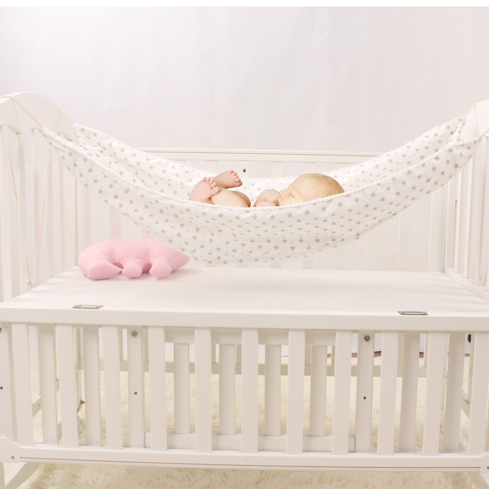 Portable newborn baby cradle hammock bed swing cotton metal for crib